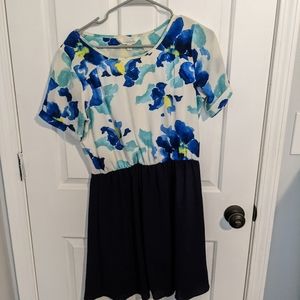 Charming Charlie size S floral and navy dress